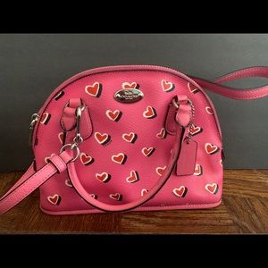 Pink heart mini Coach purse